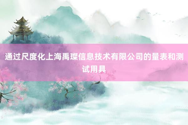 通过尺度化上海禹璨信息技术有限公司的量表和测试用具
